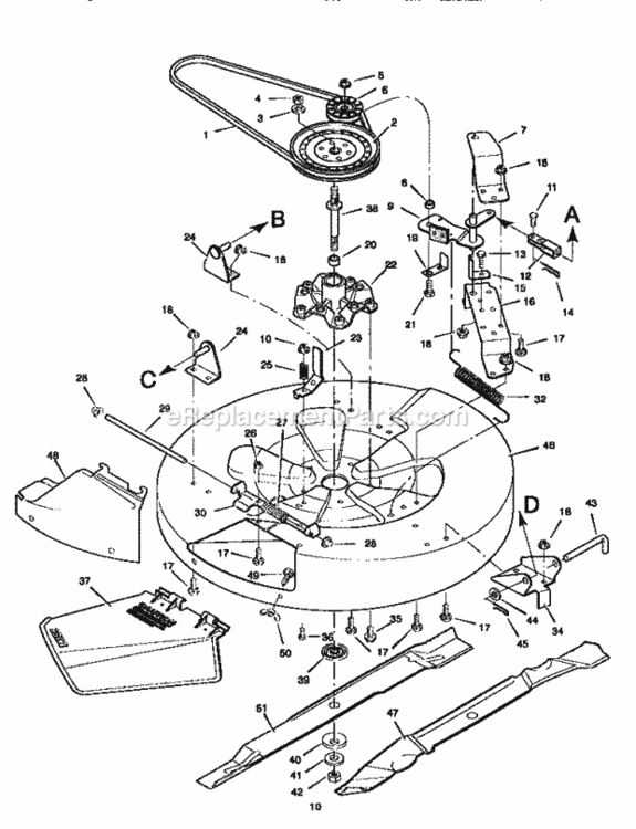 Page E Diagram and Parts List for 502270110  Craftsman Lawn Tractor