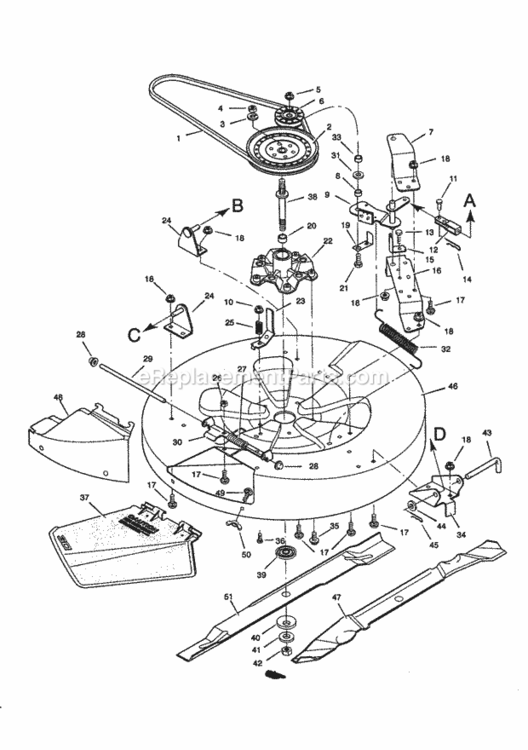 Page E Diagram and Parts List for 502270111  Craftsman Lawn Tractor