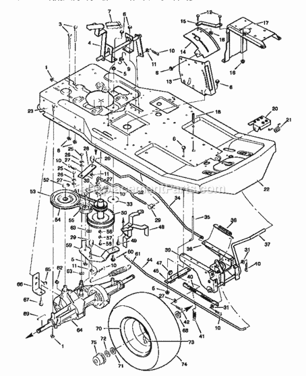 Page B Diagram and Parts List for 502270210  Craftsman Lawn Tractor