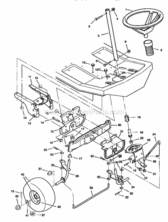 Page C Diagram and Parts List for 502270210  Craftsman Lawn Tractor
