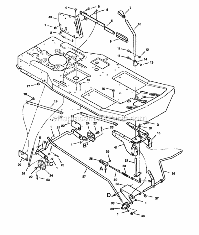 Page D Diagram and Parts List for 502270210  Craftsman Lawn Tractor
