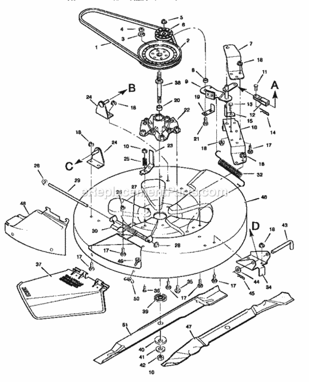 Page E Diagram and Parts List for 502270210  Craftsman Lawn Tractor