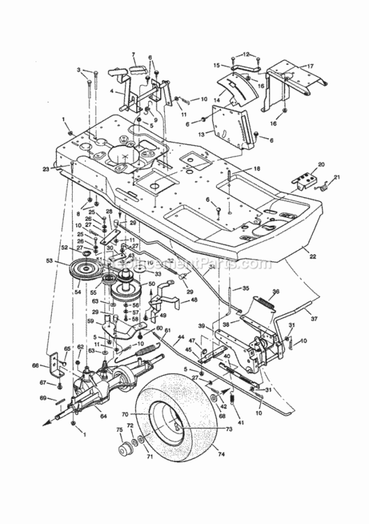 Page B Diagram and Parts List for 502270211  Craftsman Lawn Tractor