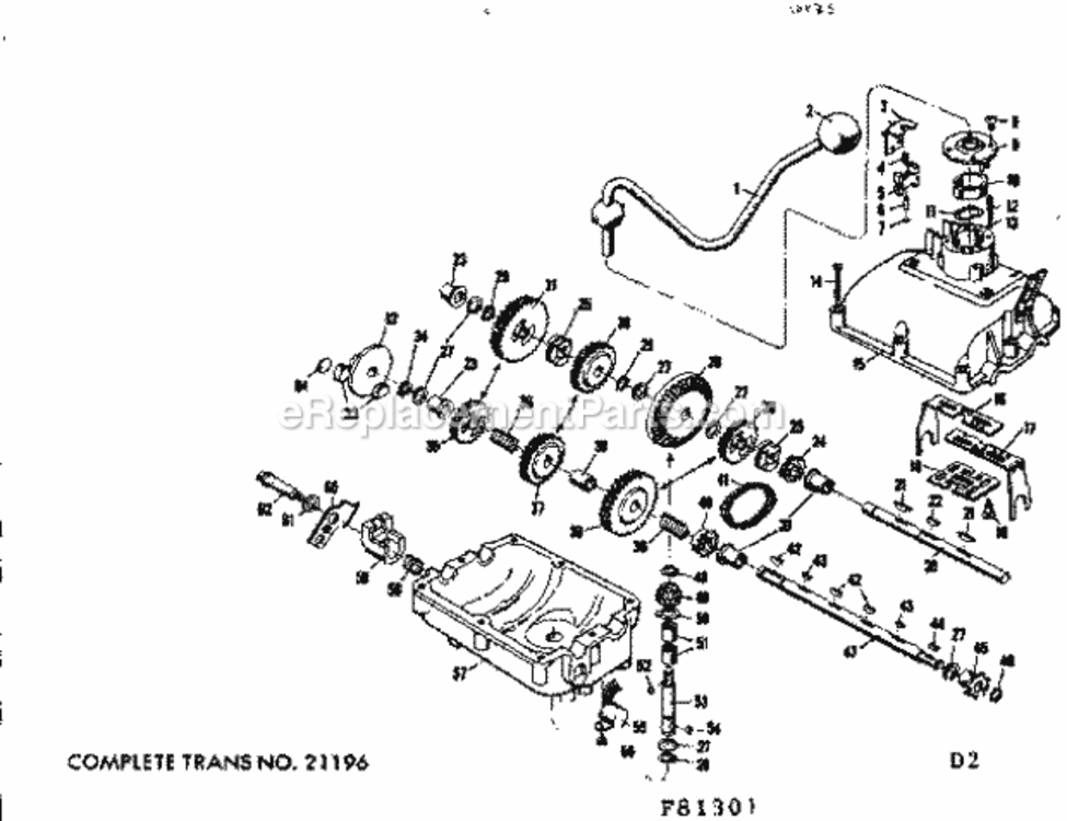 Page D Diagram and Parts List for 50281301  Craftsman Lawn Tractor
