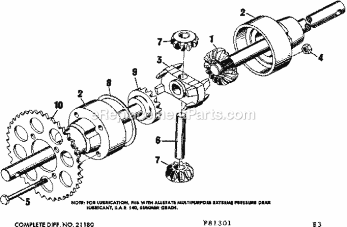 Page E Diagram and Parts List for 50281301  Craftsman Lawn Tractor