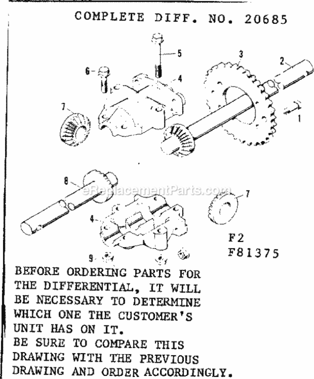Page F Diagram and Parts List for 50281375  Craftsman Lawn Tractor