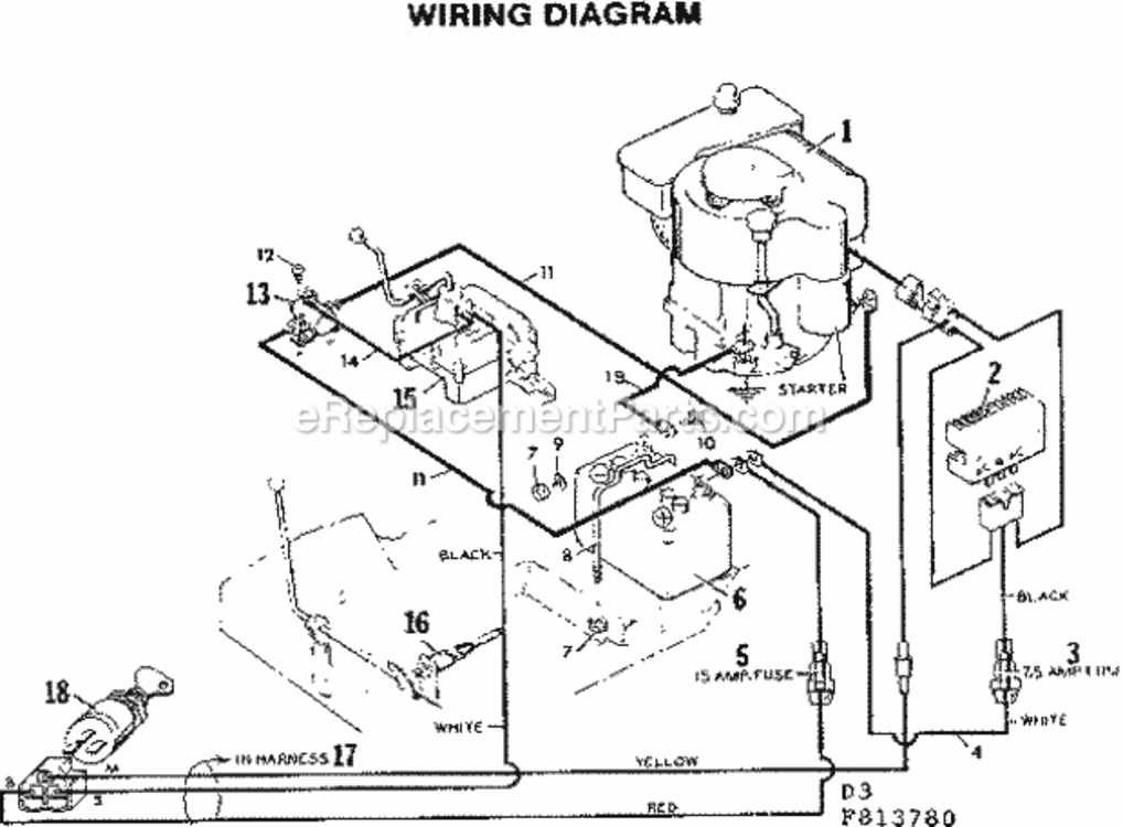 Page D Diagram and Parts List for 502813780  Craftsman Lawn Tractor