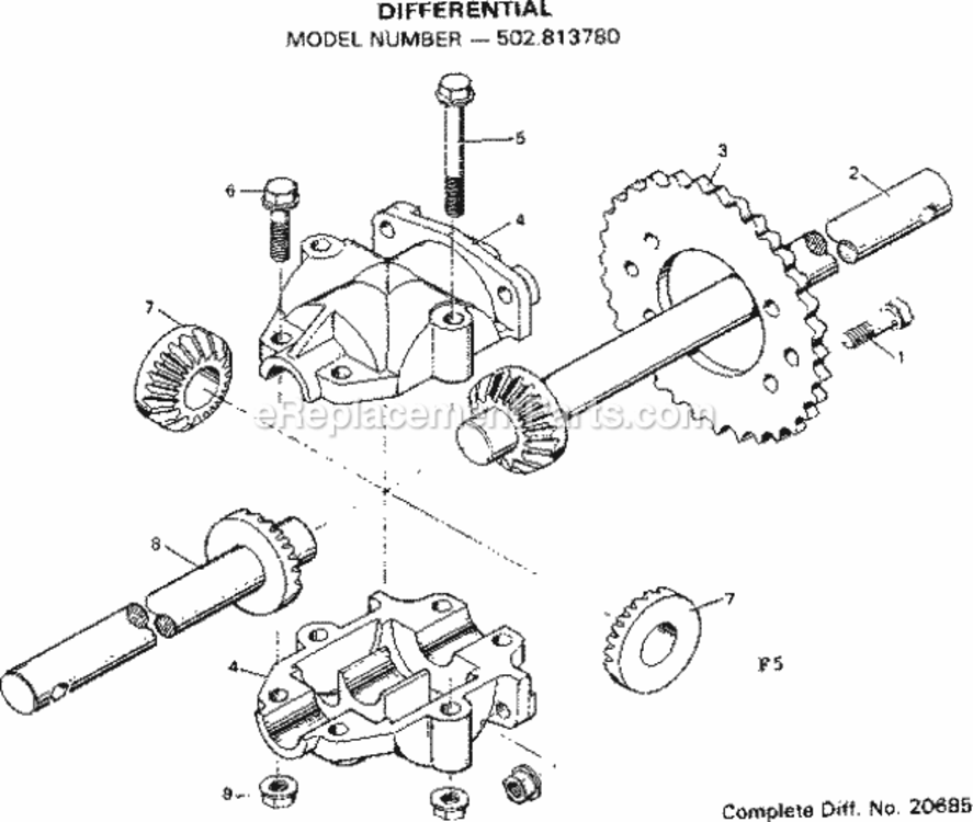 Page F Diagram and Parts List for 502813780  Craftsman Lawn Tractor