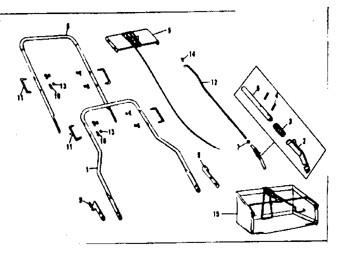 Handle Assembly Diagram and Parts List for 53681891  Craftsman Lawn Mower