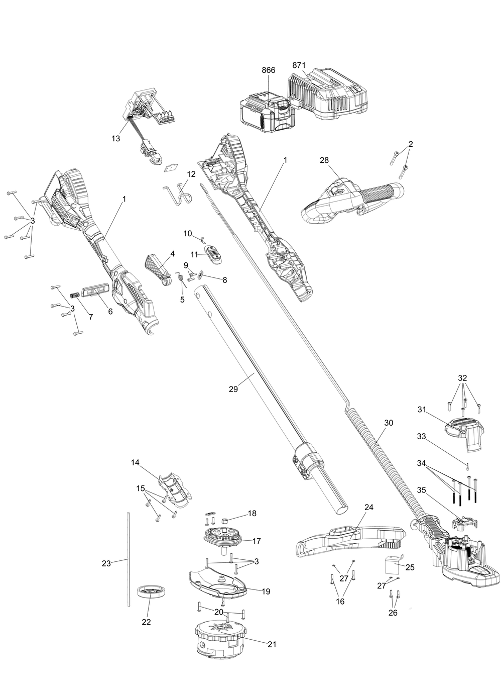 Diagram Diagram and Parts List for CMCST920M1 Type 1 Craftsman Lawn Mower
