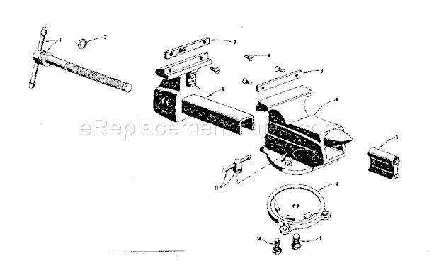 Unit Parts Diagram and Parts List for 5065188  Craftsman Vise
