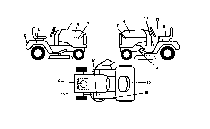 Decals Diagram and Parts List for 917270612  Craftsman Lawn Tractor