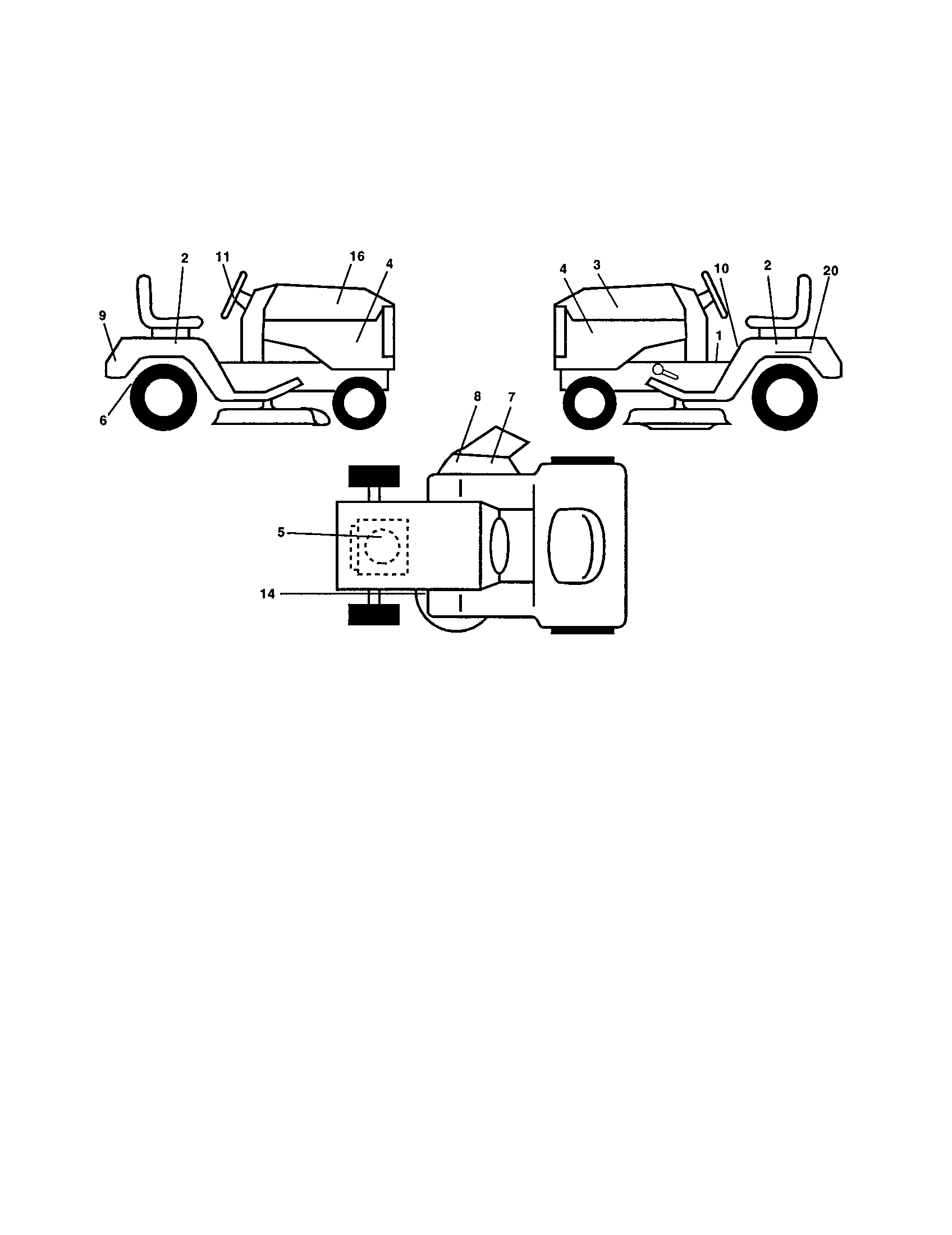 Decals Diagram and Parts List for 917279942  Craftsman Lawn Tractor