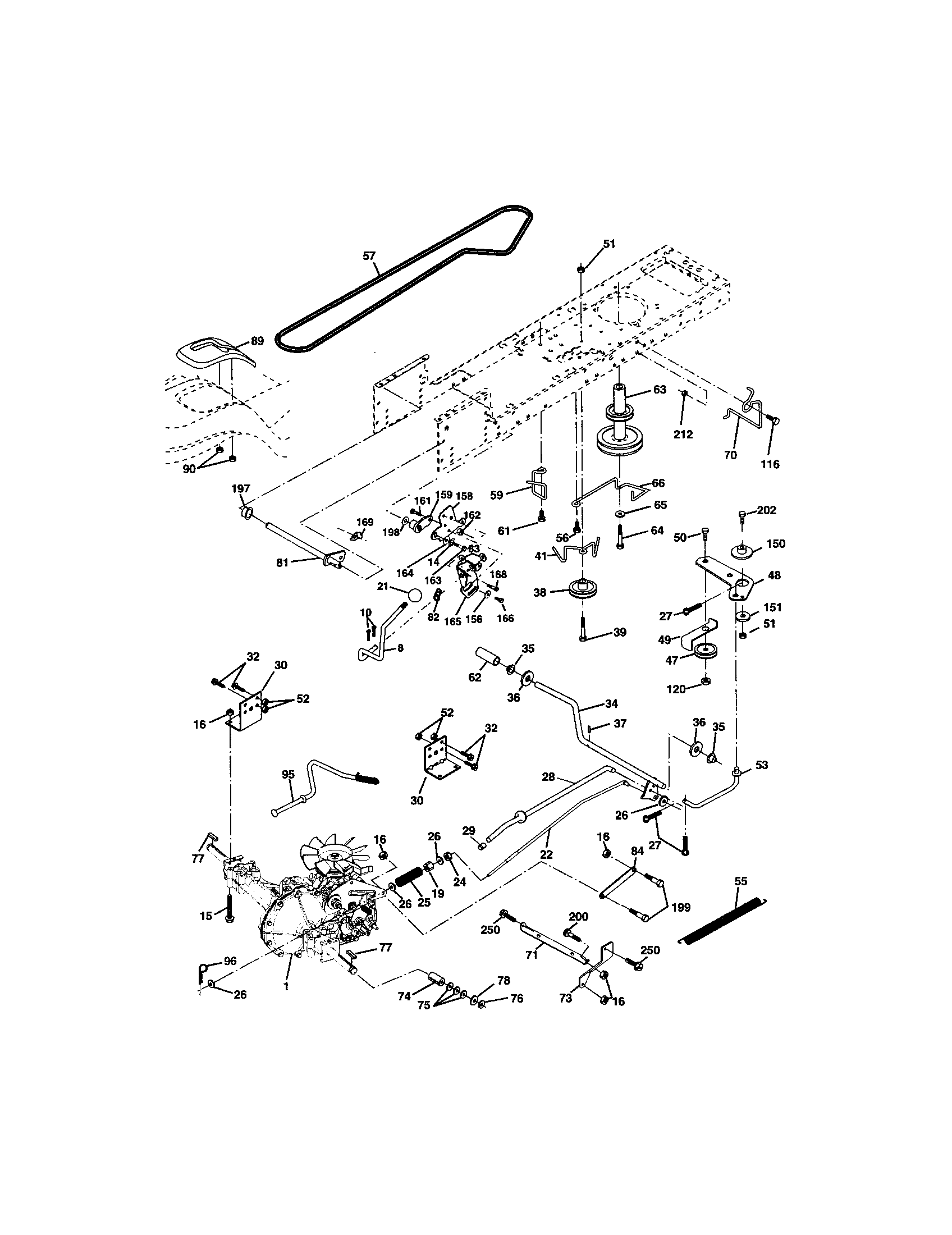 Ground Drive Diagram and Parts List for 917272922  Craftsman Lawn Tractor