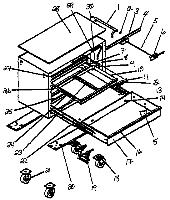 Unit Parts Diagram and Parts List for 706653042  Craftsman Tool Stand & Cart