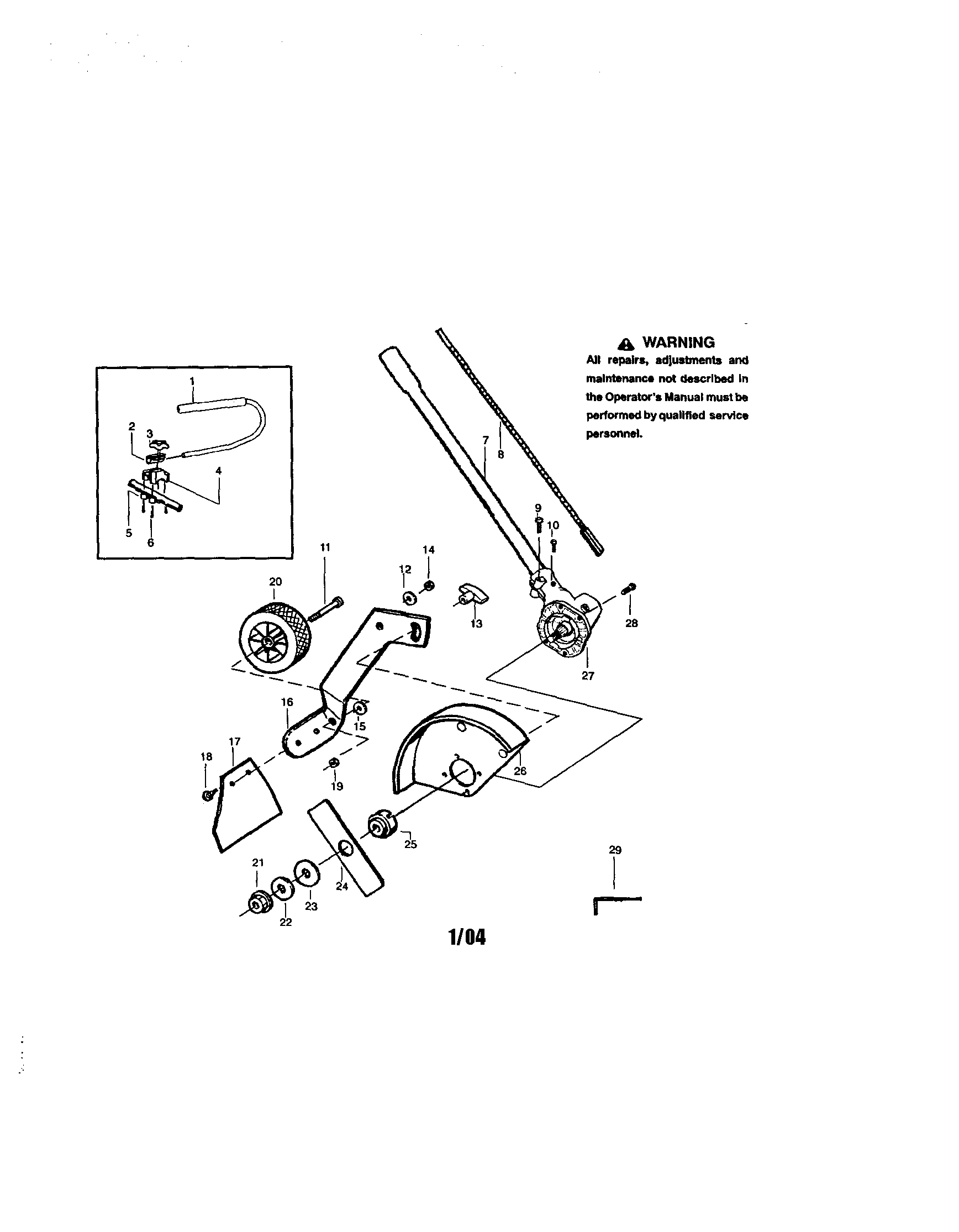Edger Attachment Diagram and Parts List for 944511571  Craftsman Trimmer