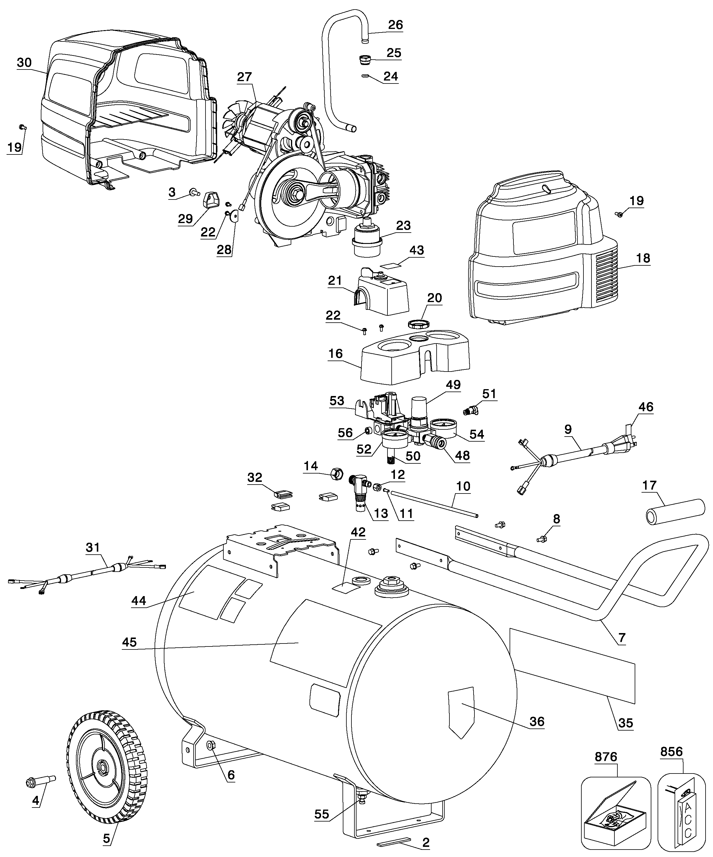 Page A Diagram and Parts List for 919-16771 0 Craftsman Compressor