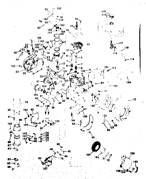 Basic Engine Diagram and Parts List for 143596052  Craftsman Engine