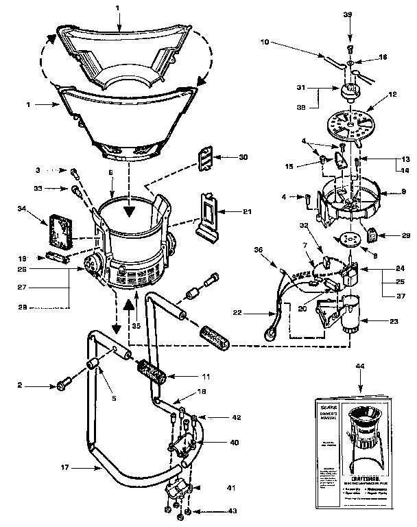 Replacement Parts Diagram and Parts List for 833799863  Craftsman Trimmer