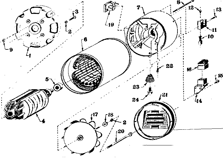 Rotor And Stator Assembly Diagram and Parts List for 5805489-0  Craftsman Engine