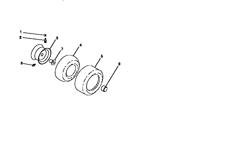 Wheel Assembly Diagram and Parts List for 917258902  Craftsman Lawn Tractor