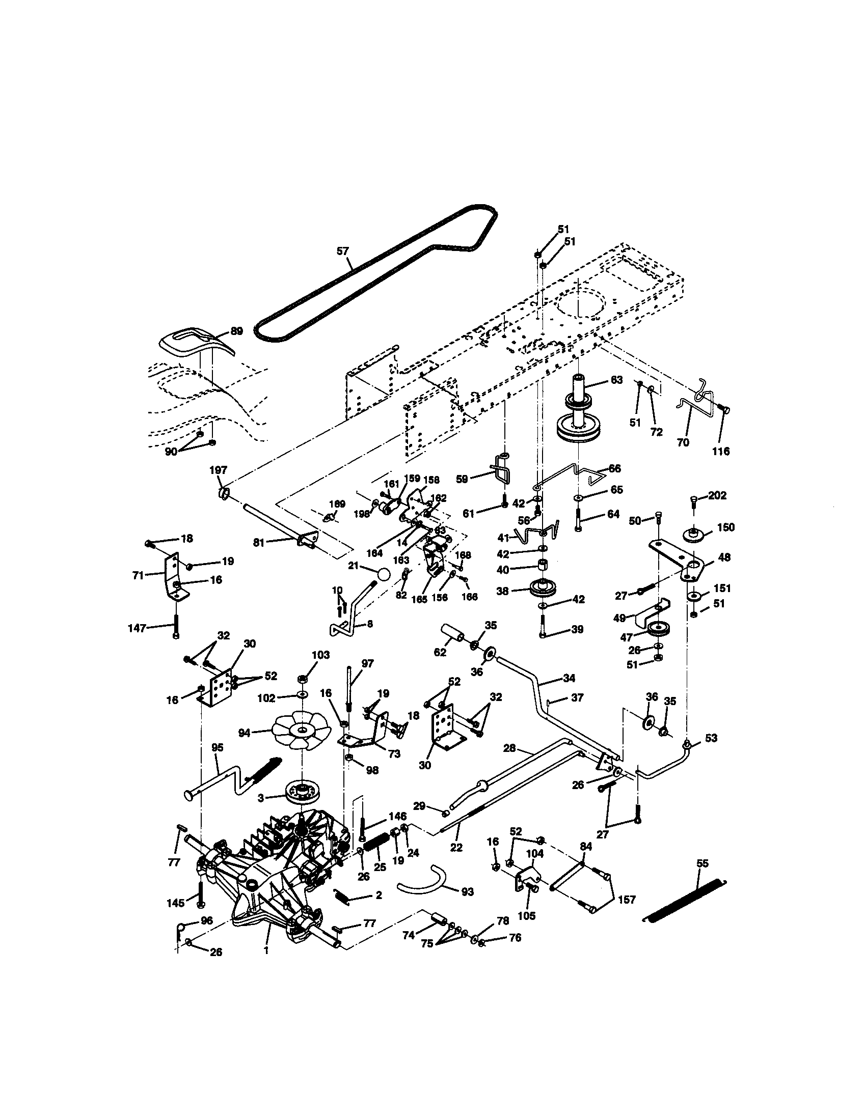 Ground Drive Diagram and Parts List for 917271063  Craftsman Lawn Tractor