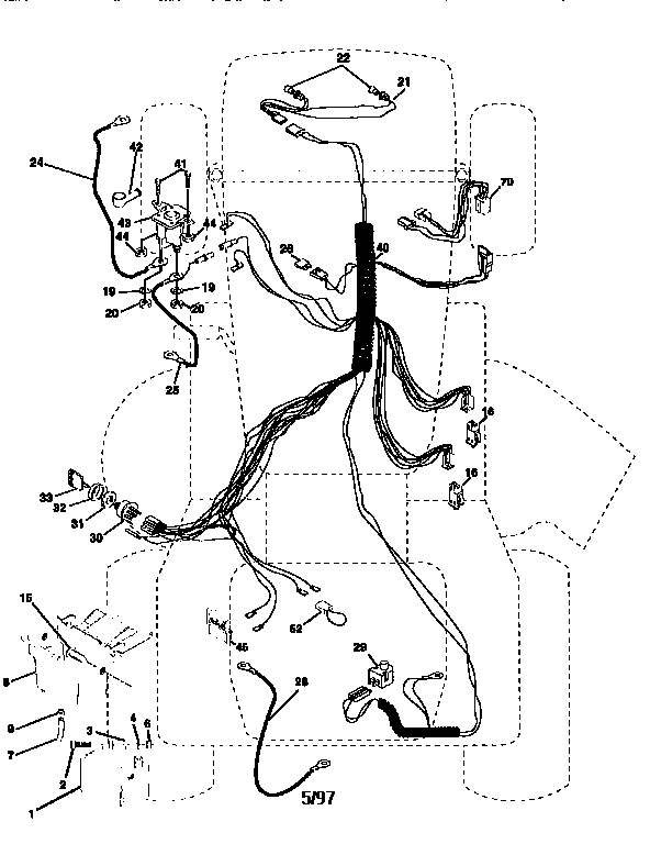 Electrical Diagram and Parts List for 917258512  Craftsman Lawn Tractor
