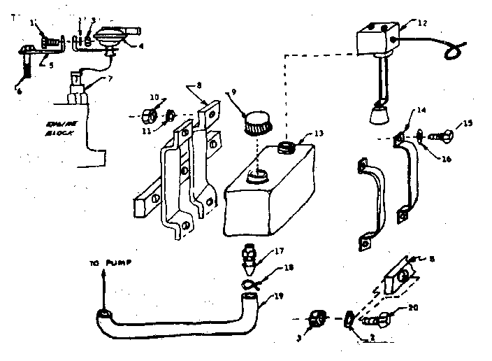 Tank Assembly And Pump Diagram and Parts List for 58032081  Craftsman Engine