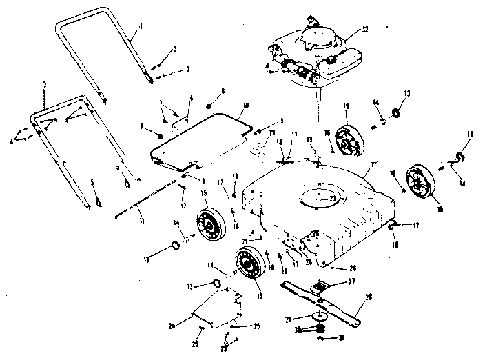 Unit Parts Diagram and Parts List for 13191002  Craftsman Lawn Mower