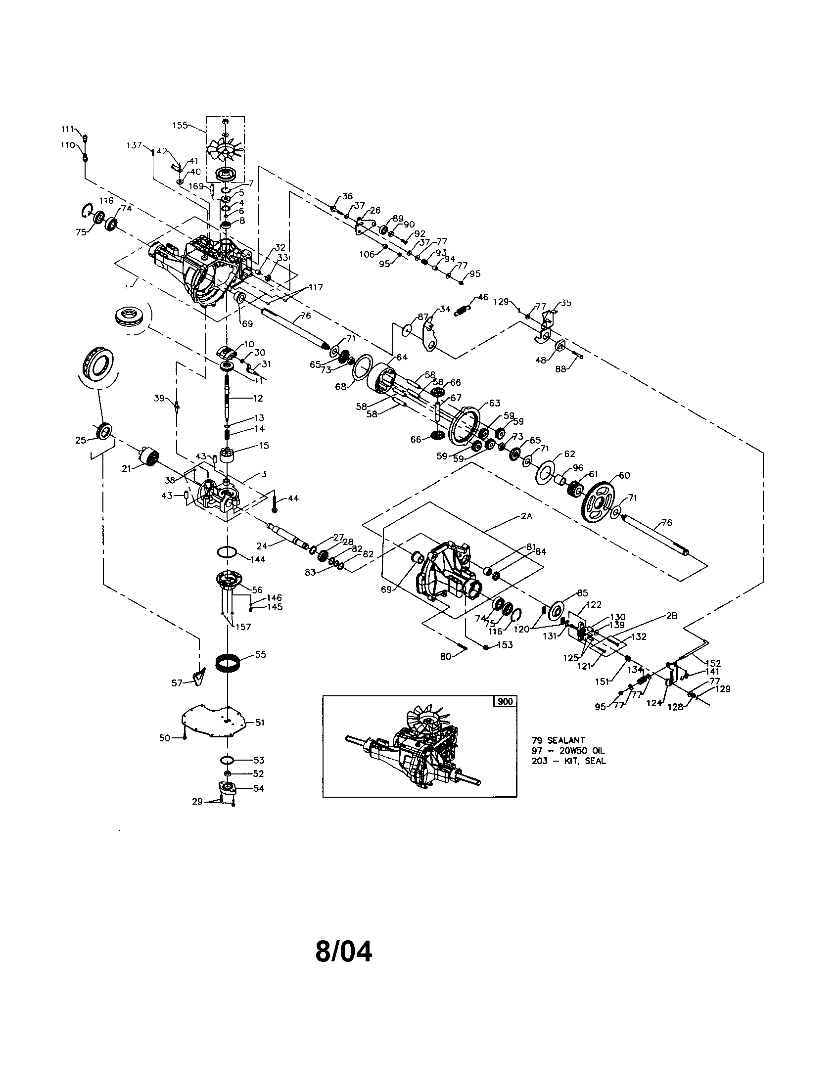 Hydro Gear Transaxle Diagram and Parts List for 9173313000  Craftsman Lawn Tractor