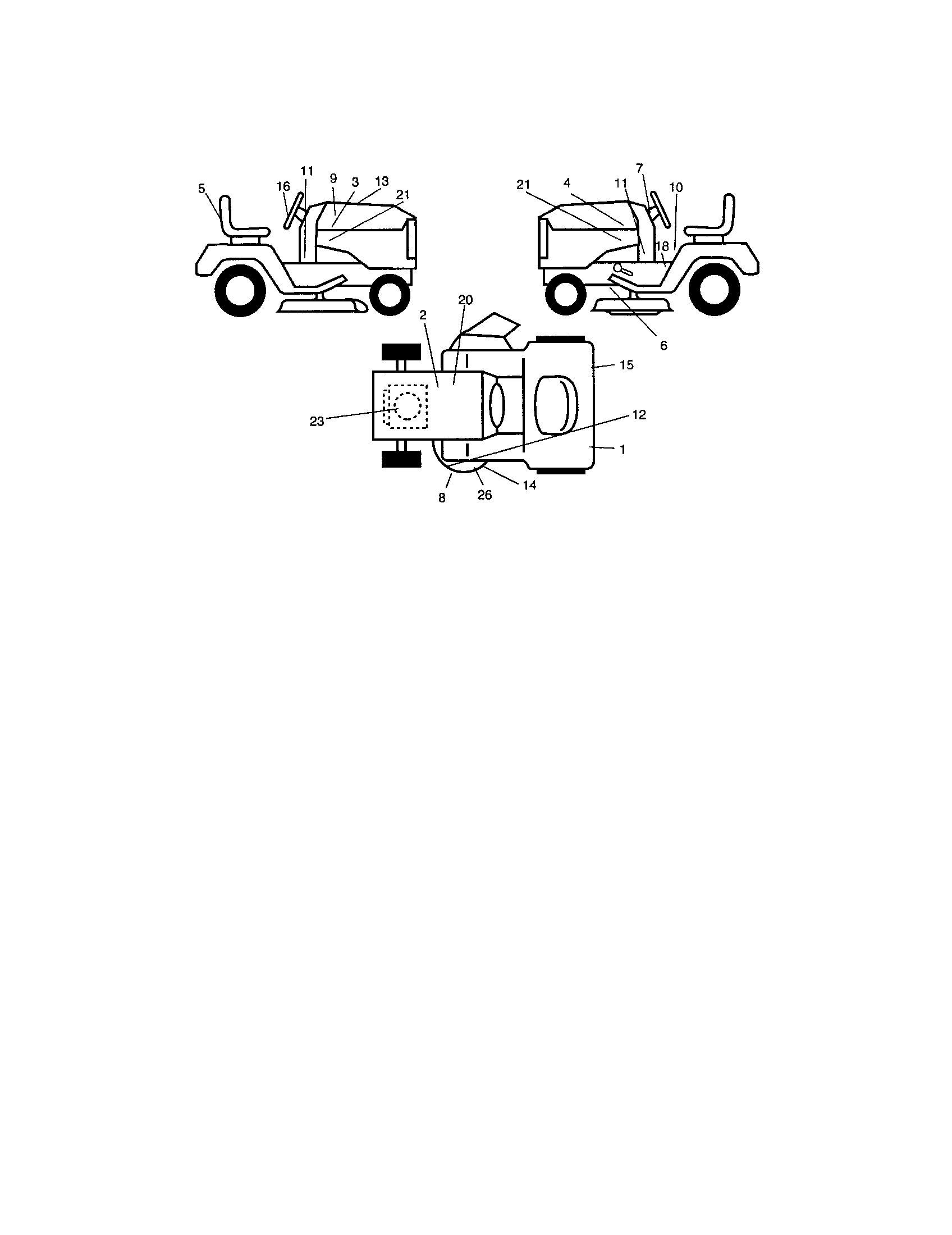 Decal Diagram and Parts List for 917273640  Craftsman Lawn Tractor