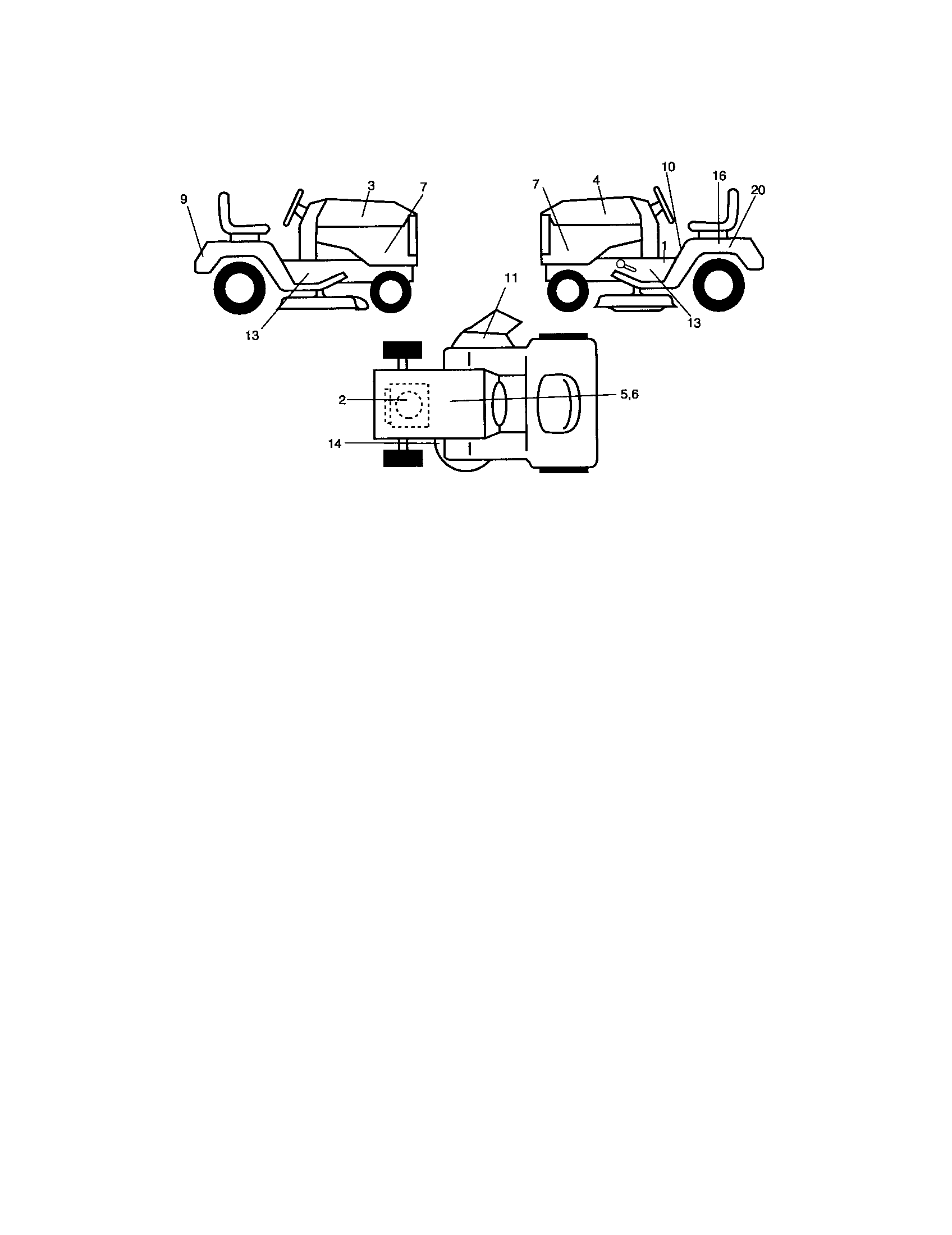 Decals Diagram and Parts List for 917276410  Craftsman Lawn Tractor