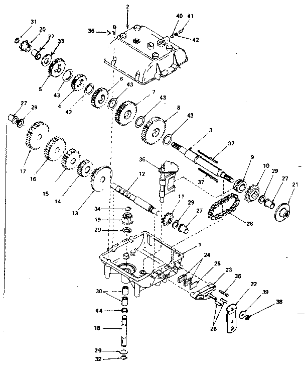 Unit Parts Diagram and Parts List for 143708B  Craftsman Lawn Tractor