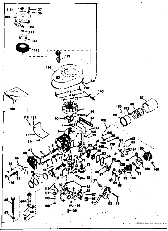 Basic Engine Diagram and Parts List for 143186122  Craftsman Engine