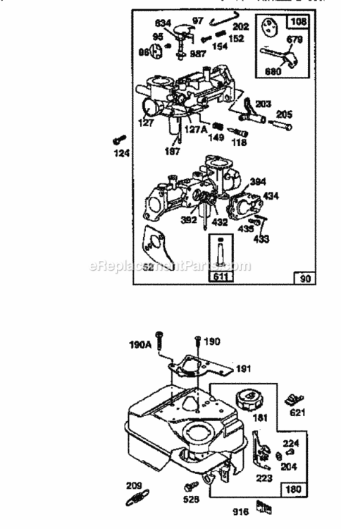 Page E Diagram and Parts List for 521244712  Craftsman Leaf Blower / Vacuum