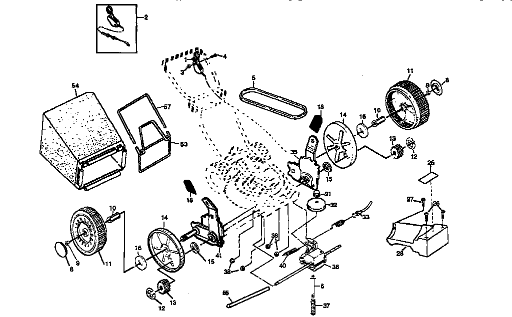 Drive Assembly Diagram and Parts List for 917377270  Craftsman Lawn Mower