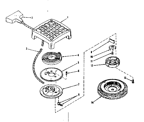 Rewind Starter No. 29415 Diagram and Parts List for 14355201  Craftsman Engine