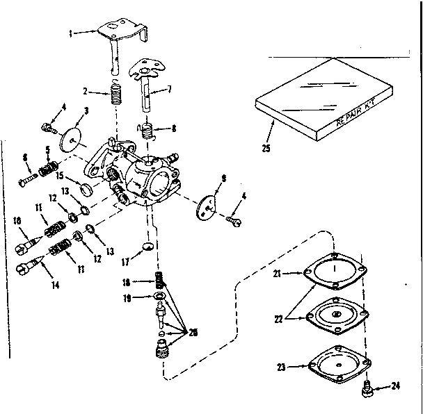 Carburetor No. 630989 Diagram and Parts List for 143531112  Craftsman Engine