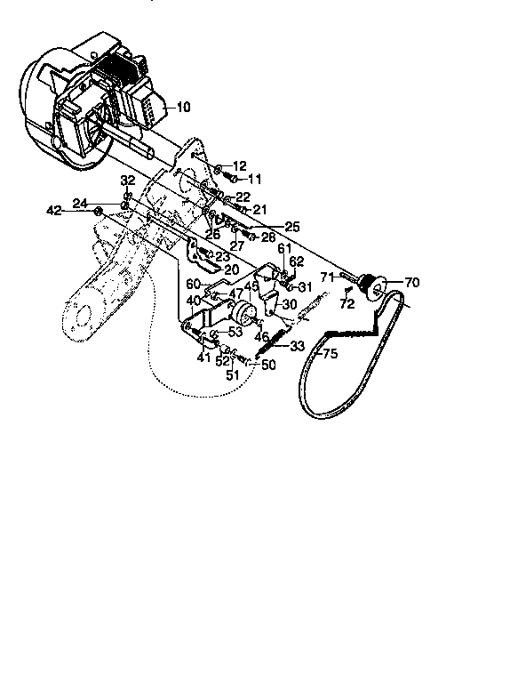 Engine Assembly Diagram and Parts List for 536886750  Craftsman Snow Blower