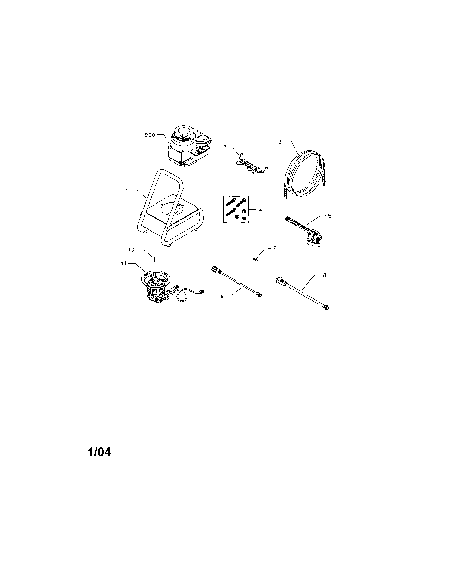 Base/engine/pump Diagram and Parts List for 580672200  Craftsman Pressure Washer