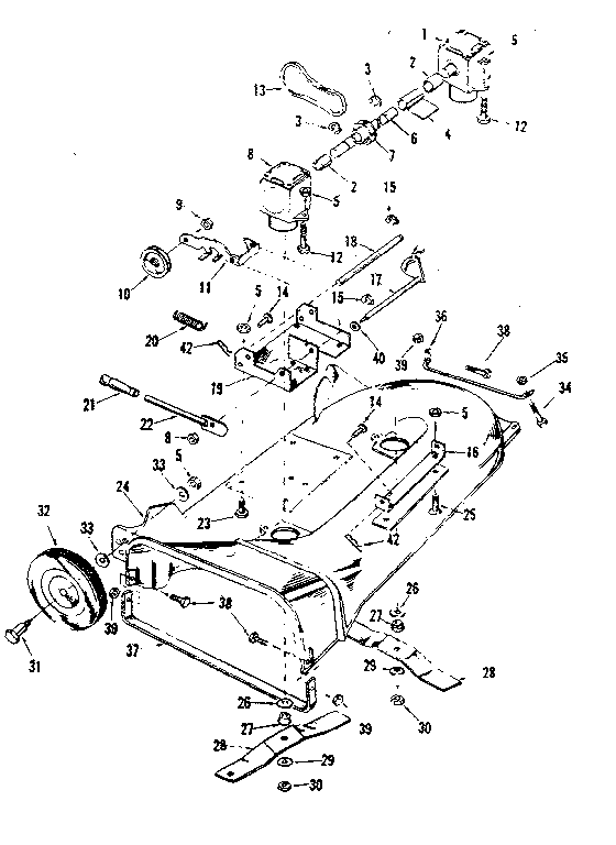 Main frame Diagram and Parts List for 91781360  Craftsman Lawn Mower