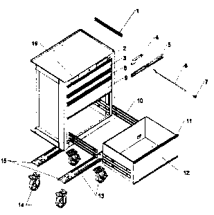 Cabinet Parts Diagram and Parts List for 706658436  Craftsman Tool Stand & Cart