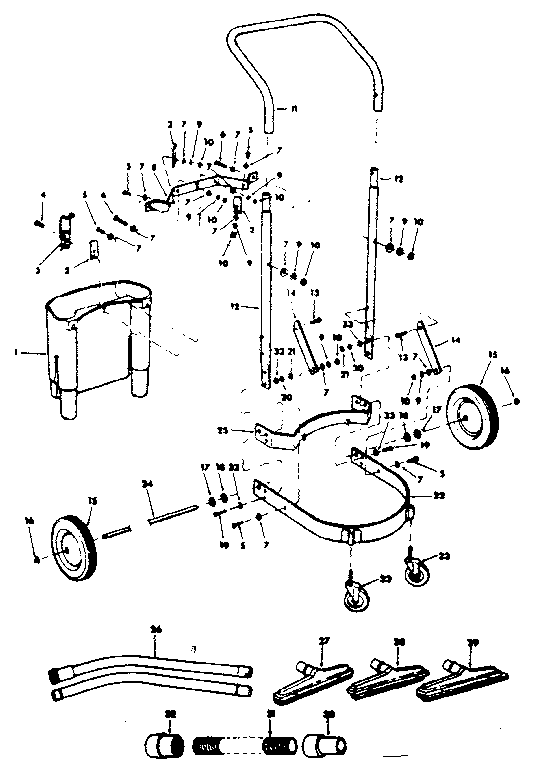 Cart Assembly And Accessories Diagram and Parts List for 113179930  Craftsman Filters & Accessories