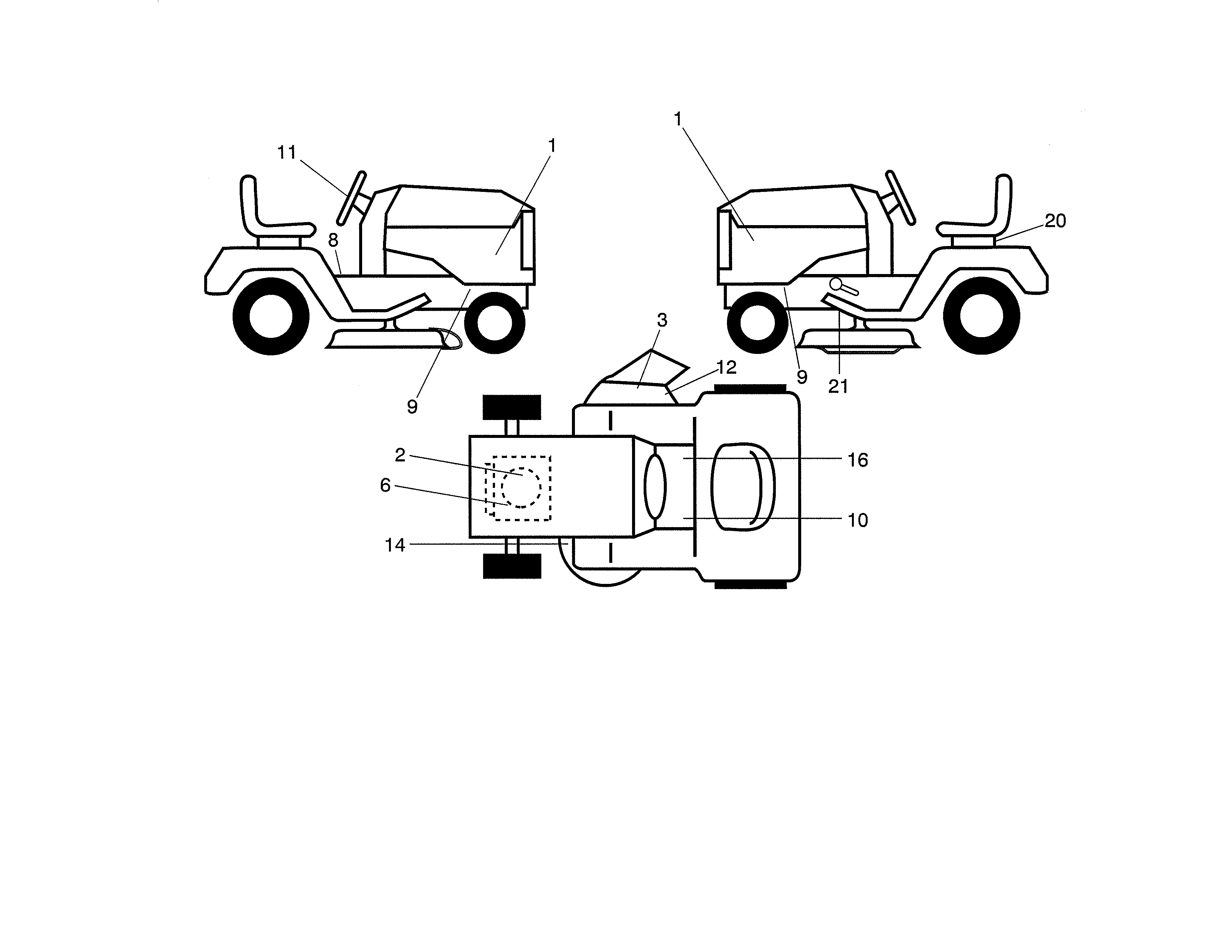Decals Diagram and Parts List for 917992311  Craftsman Lawn Tractor