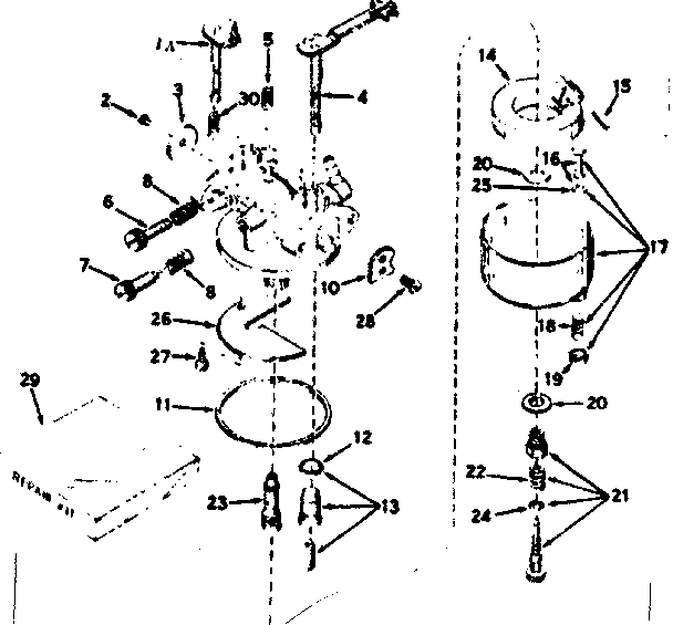 Carburetor Diagram and Parts List for 143544042  Craftsman Engine