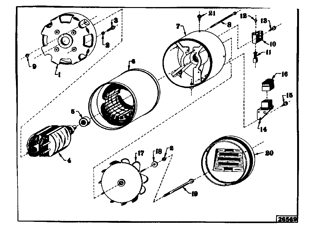 Alternator Diagram and Parts List for 58031052  Craftsman Engine