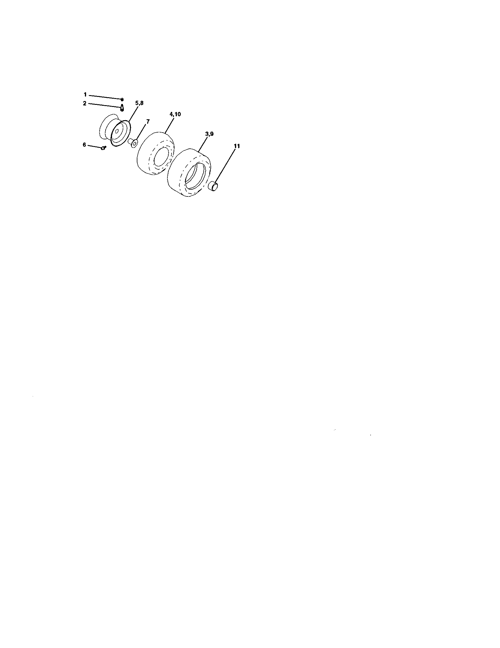 Wheels And Tires Diagram and Parts List for 917272065  Craftsman Lawn Tractor