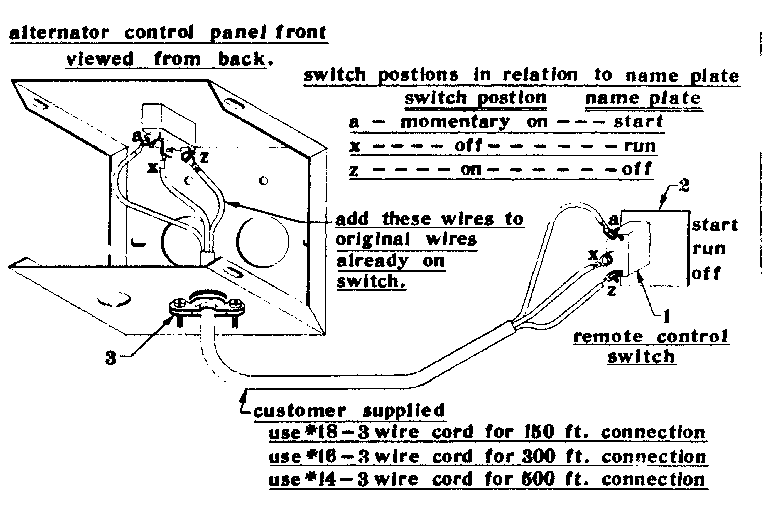 Connecting Remote Control Switch Diagram and Parts List for 58031891  Craftsman Engine