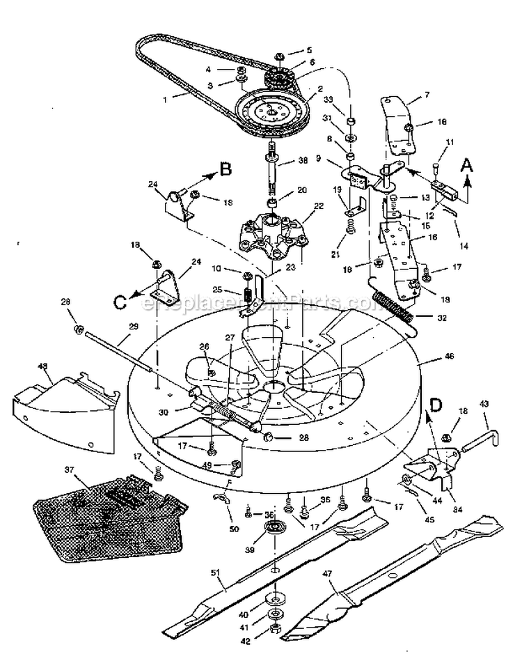 Mower Housing Diagram and Parts List for 536-270211  Craftsman Lawn Mower