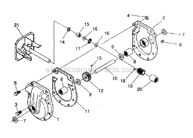 Gear_Case Diagram and Parts List for 536-886331  Craftsman Snow Blower